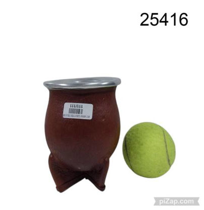 Imagen de MATE CAMIONERO CALABAZA Y CUERO C/VIROLA ALUMINIO 11.25